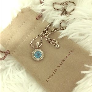 David Yurman Cerise pendent -blue topaz & diamonds
